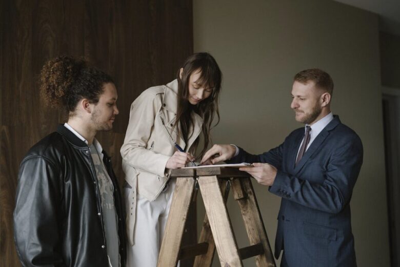 Woman Signing a Contract